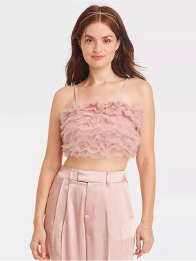 A New Day Tiny Tulle Tank Top